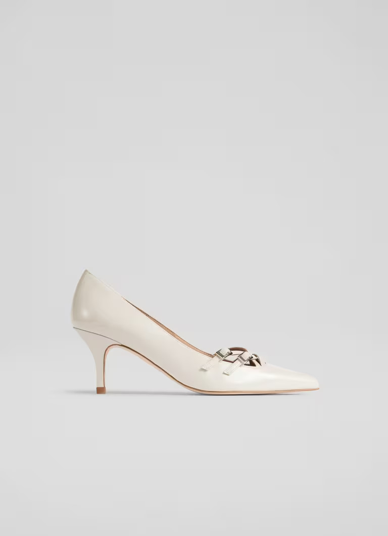 Laila Cream Patent Buckle Court Heels | L.K. Bennett (UK)