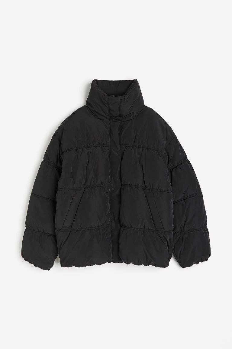 Quilted Puffer Jacket - Light gray - Ladies | H&M US | H&M (US + CA)