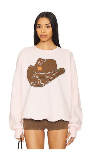 Rhinestone Cowgirl Jumper Sweatshirt in Blush Pink | Revolve Clothing (Global)