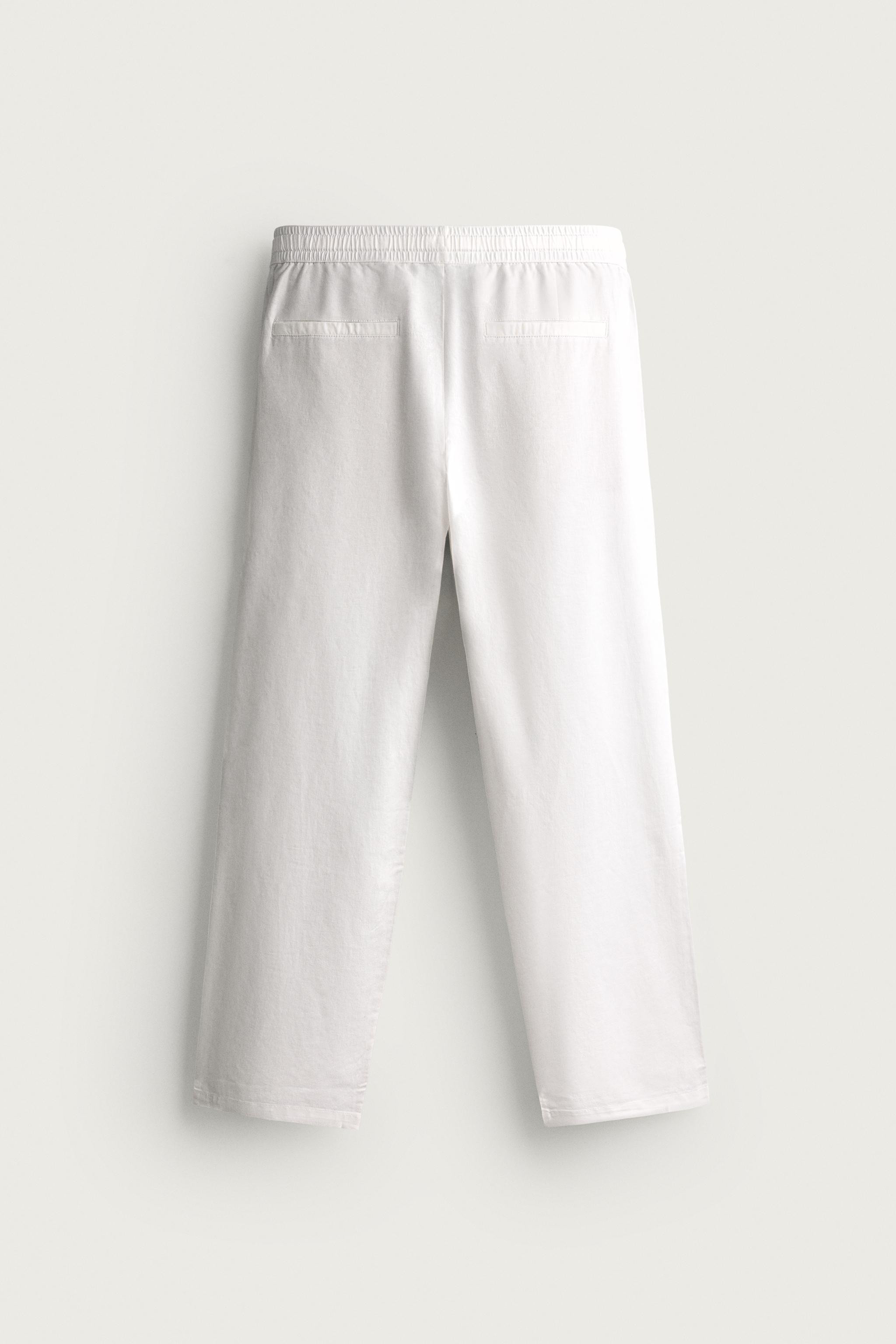 COTTON-LINEN RELAXED FIT PANTS | Zara US