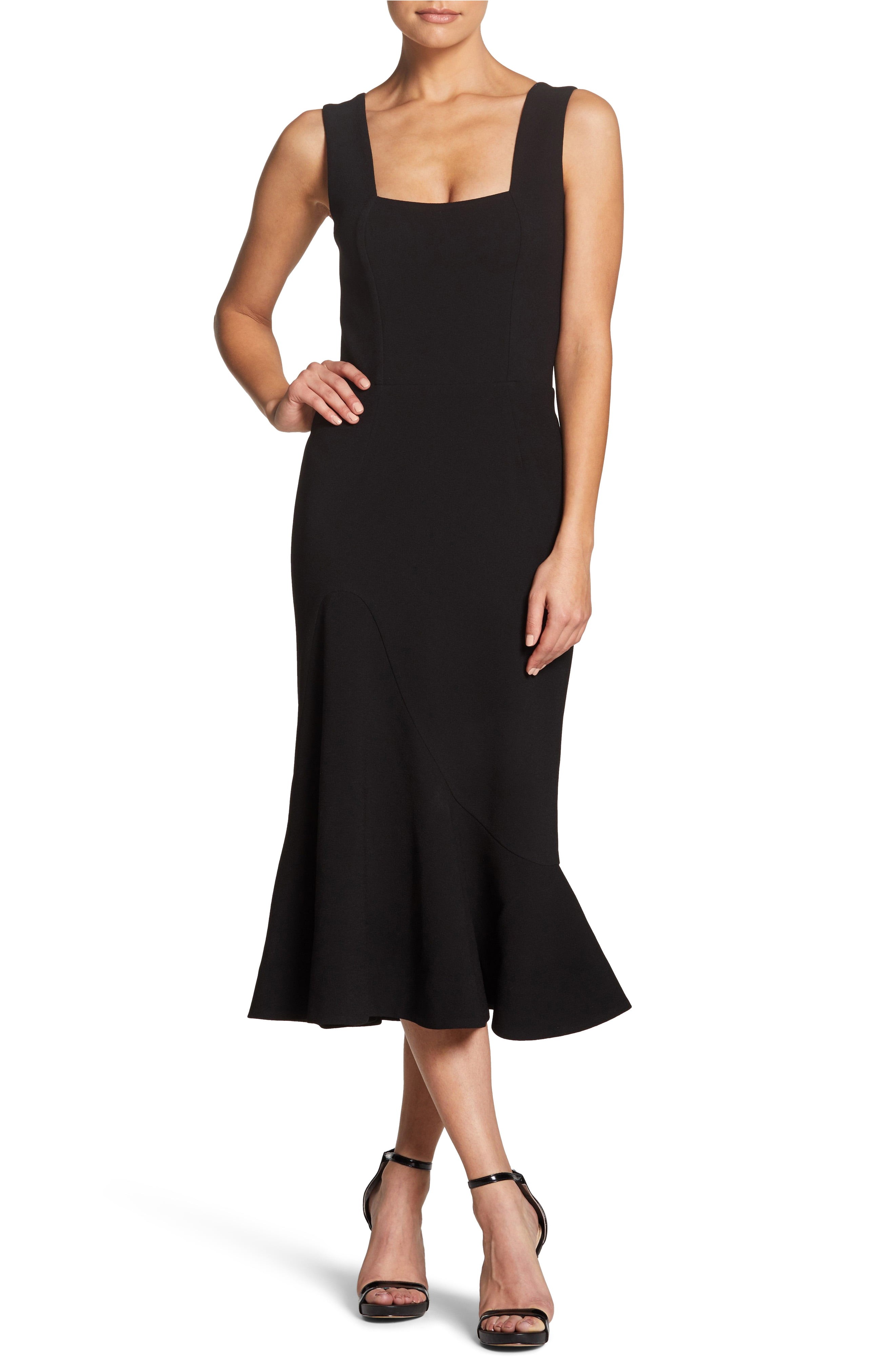 Monica Tea Length Trumpet Dress | Nordstrom