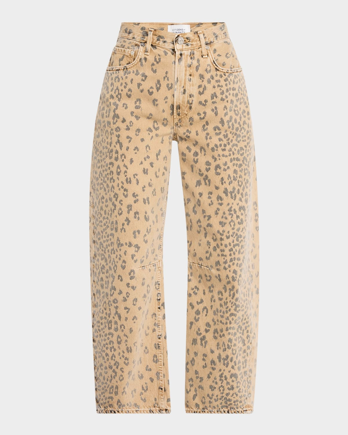 Miro Cheetah-Print Relaxed Jeans | Neiman Marcus