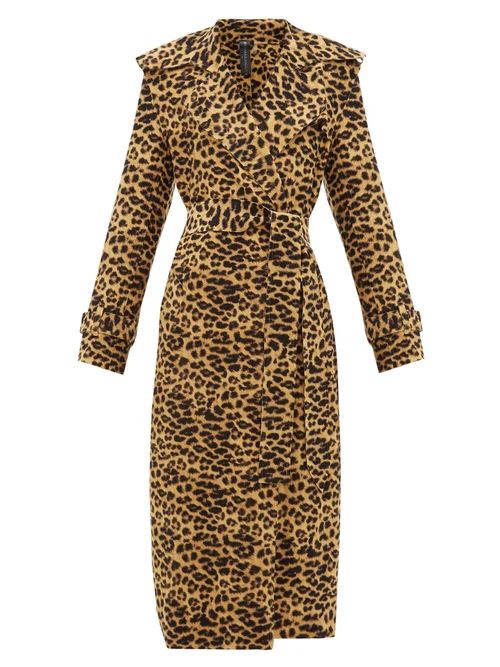 Norma Kamali - Double-breasted Leopard-print Trench Coat - Womens - Leopard | Matches (US)