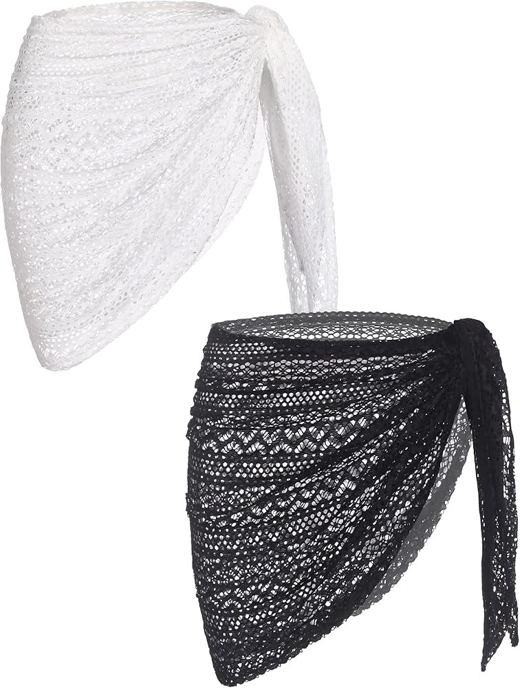 Ekouaer Women Short Sarongs Lace Bikini Wraps Beach Wrap Skirt Crochet Swimsuit Cover Up S-XXL | Amazon (US)