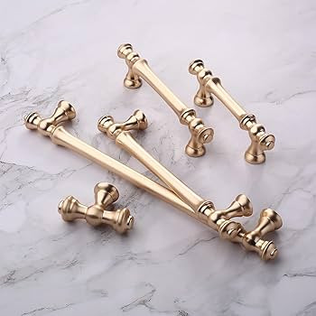 Amerdeco 10 Pack Brushed Brass Cabinet Pulls 5 Inch(128mm) Hole Center Cabinet Hardware Gold Kitc... | Amazon (US)