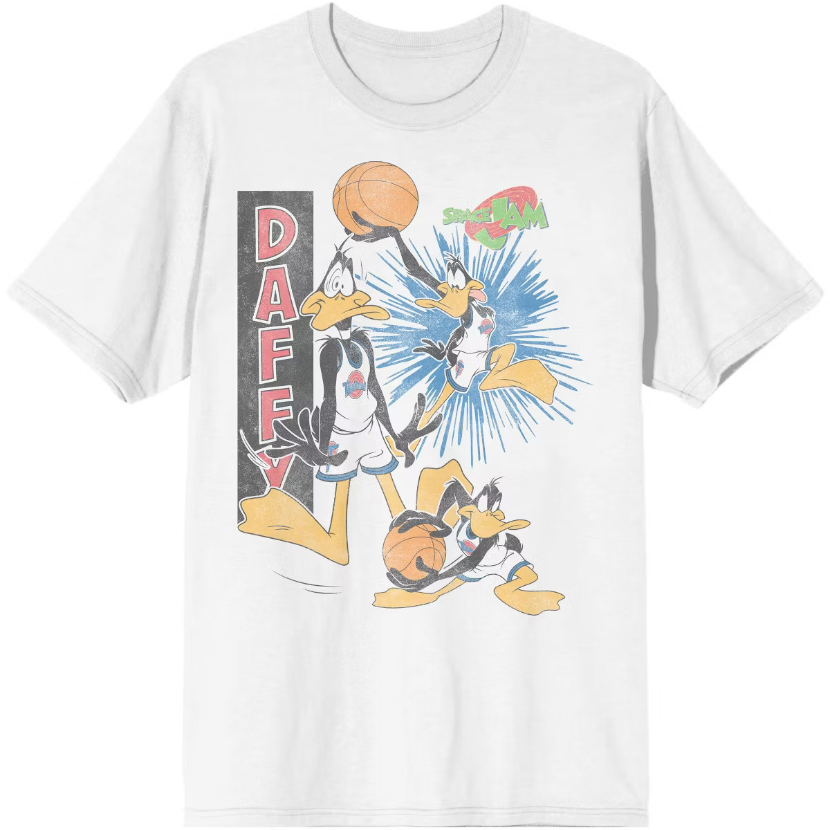 Space Jam (1996) Daffy Duck Men's White Graphic Tee | Target