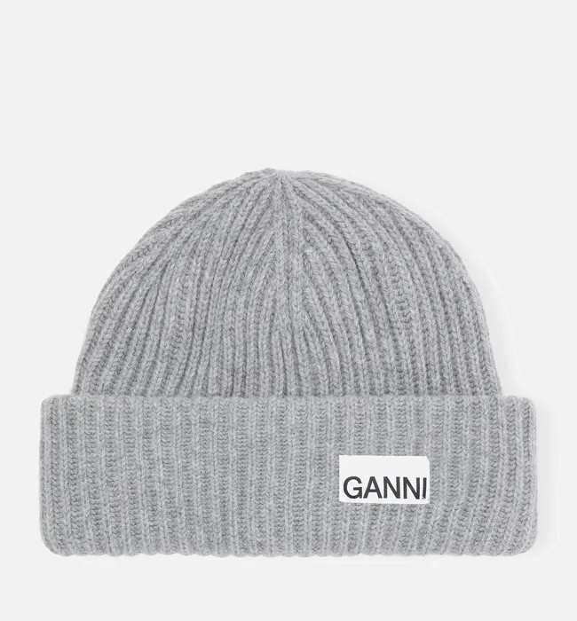 Ganni Ribbed Wool Beanie | Coggles (Global)