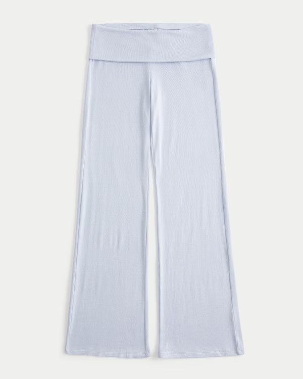 Women's Cozy Knit Foldover Waist Sleep Pants | Women's Clearance | HollisterCo.com | Hollister (UK)