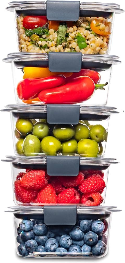 Rubbermaid Brilliance BPA Free Food Storage Containers with Lids, Airtight, for Lunch, Meal Prep,... | Amazon (US)