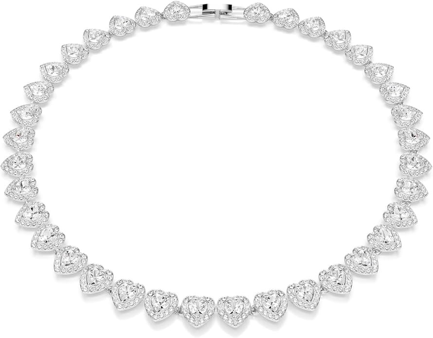 Swarovski Ariana Grande Heart All-Around Tennis Style Crystal Necklace in Rhodium Finish - Part o... | Amazon (US)
