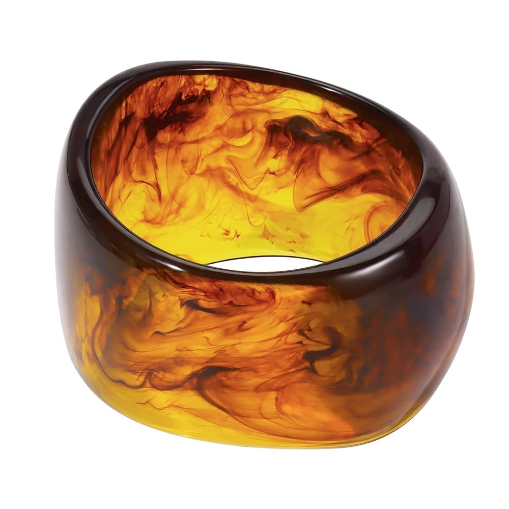 Bocar Chunky Cuff Vintage Resin Bangle Wide Stretchable Bracelet Irregular Geometric Wristband fo... | Amazon (US)