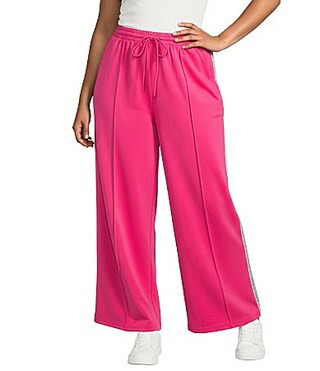 Sugarlips Plus Size Shimmer Stripe Wide Leg Track Pants - 1X | Dillard's