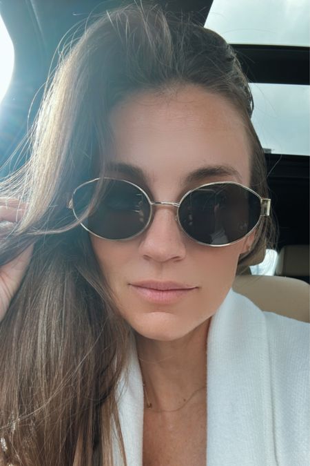 DUPE ALERT! These $30 sunnies from Free People are so similar to the Celine Triomphe Oval Metal Sunglasses that cost $550 🤯

#LTKSeasonal #LTKfindsunder50 #LTKstyletip