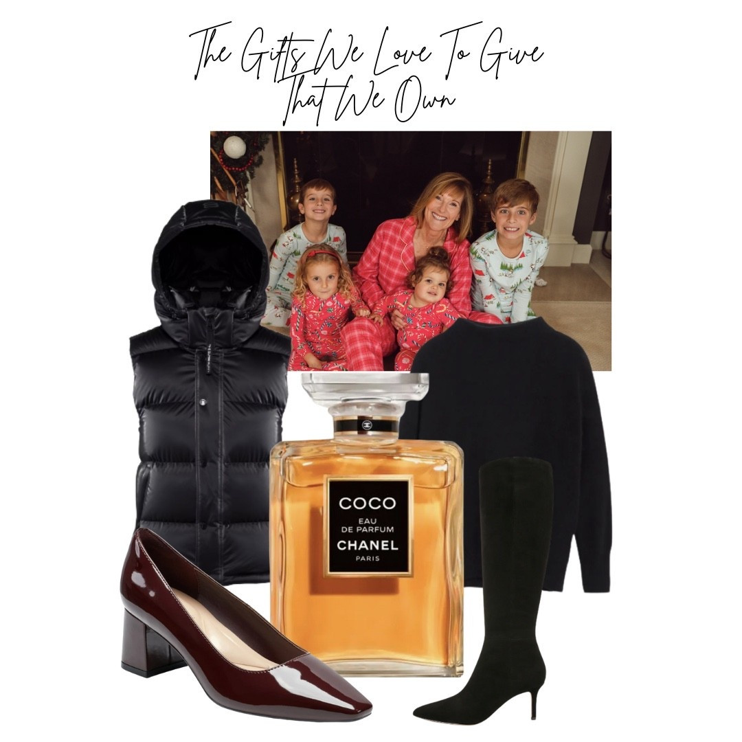 These gift ideas are ones that we enthusiastically embrace.   Bev has them all
BedHead PJs
Aritzia Vest
Chanel Coco Perfume
Vince Funnel Neck Sweater
Easy Spirit Dorian Block Heel
Veronica Beard Lisa Boot

#LTKGiftGuide #LTKSeasonal #LTKHoliday