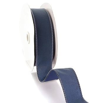 Ribbon Traditions 1.5" Wired Suede Velvet Ribbon Antique Blue - 25 Yards | Amazon (US)