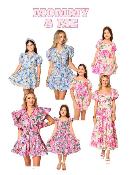 Mommy me family matching dresses mom and daughter spring dresses floral wedding guest bridal shower 