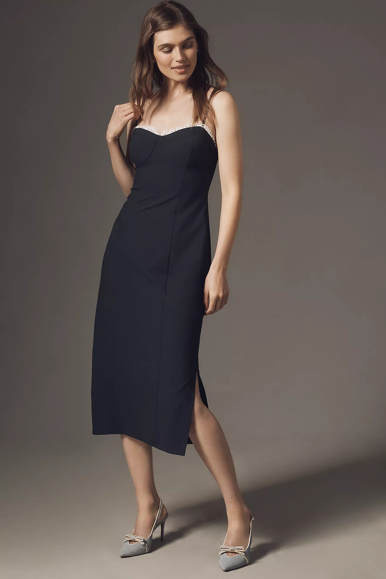 Maeve Sleeveless Lace-Trim Mini Dress | Anthropologie (US)