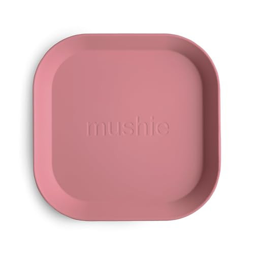 mushie Square Dinnerware Plates for Kids | Made in Denmark, Set of 2 (Dusty Rose) | Amazon (US)