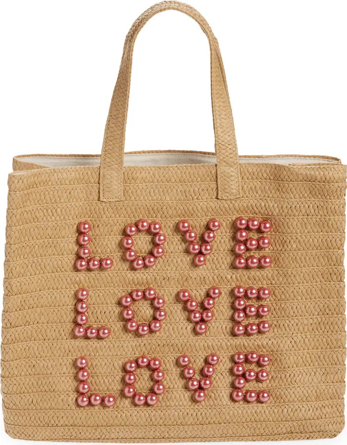 btb Los Angeles Three Times the Love Straw Tote | Nordstrom | Nordstrom
