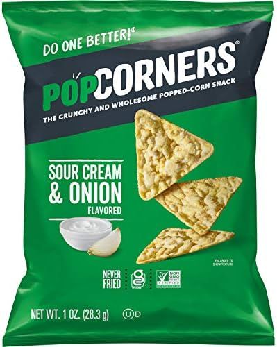 Popcorners Snacks Gluten Free Chips, Sour Cream and Onion Flavor, Pack of 20 | Amazon (US)