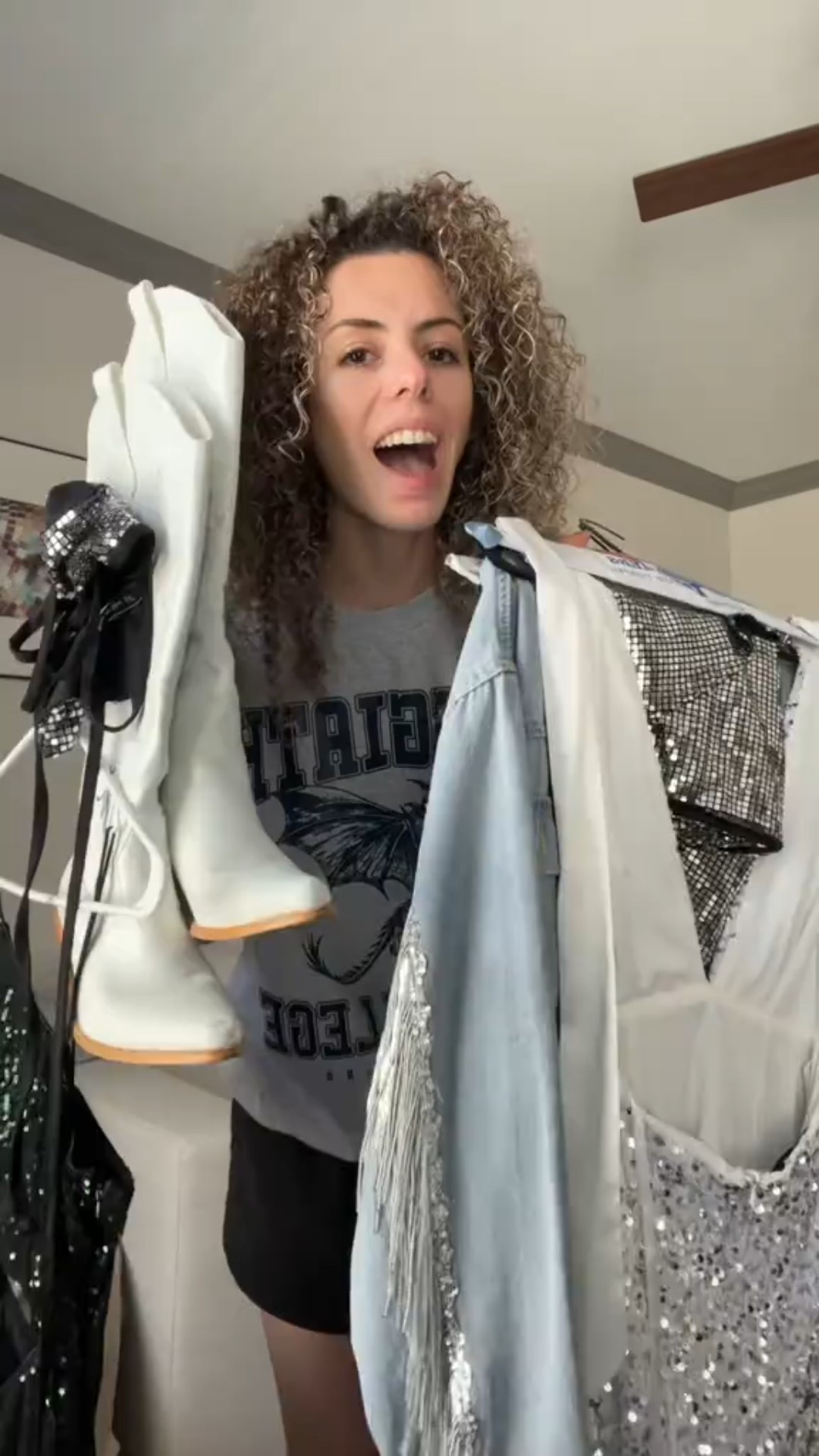 The theme is “Spurs and Sparkles” so I have a few options but can’t decide on which one.. cowboy boots and glitter-esque 

Edit: the green dress I’ve had for years so I can’t find the link, the white dress was from an Instagram ad lol 

#LTKStyleTip #LTKFestival