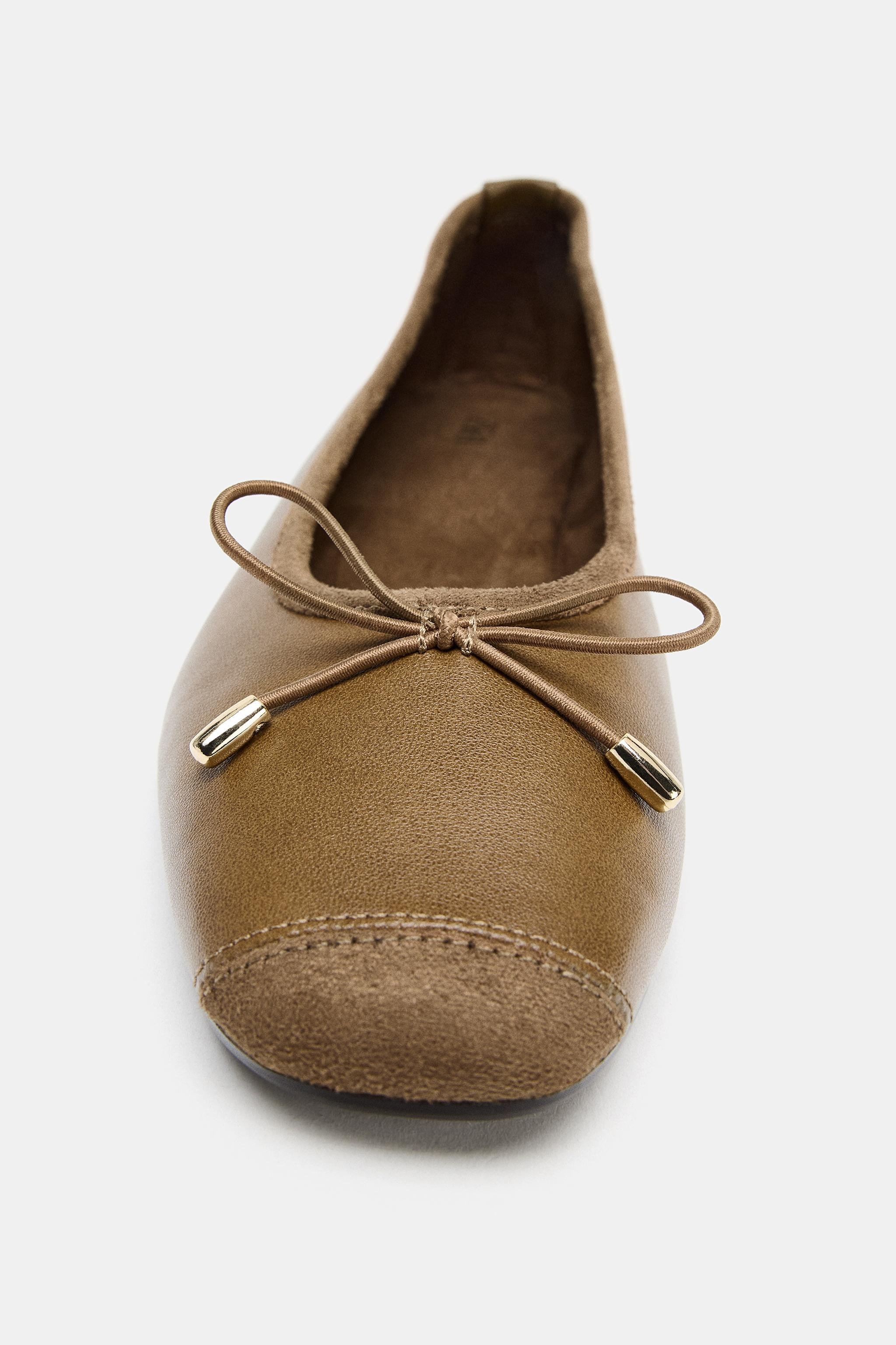 BALLET FLATS WITH BOW | Zara Canada