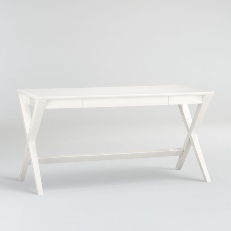 Spotlight White X-Leg Desk 58" + Reviews | Crate and Barrel | Crate & Barrel