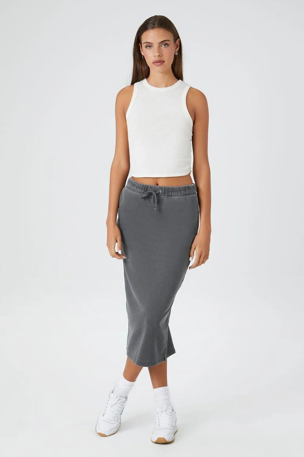 Fleece Mineral Wash Midi Skirt | Forever 21 (US)