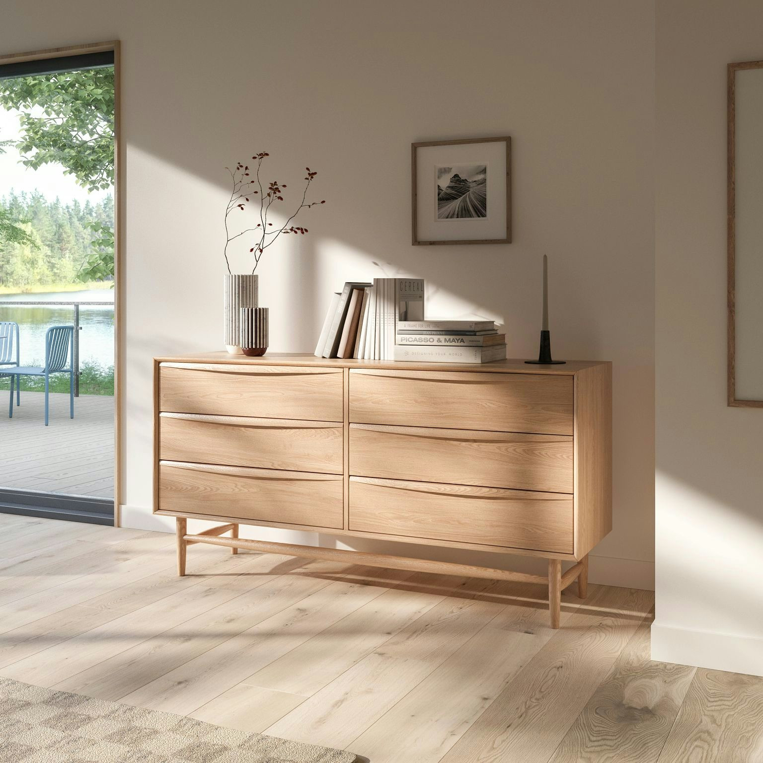 Lenia 6-Drawer Double Dresser - White Oak | Article