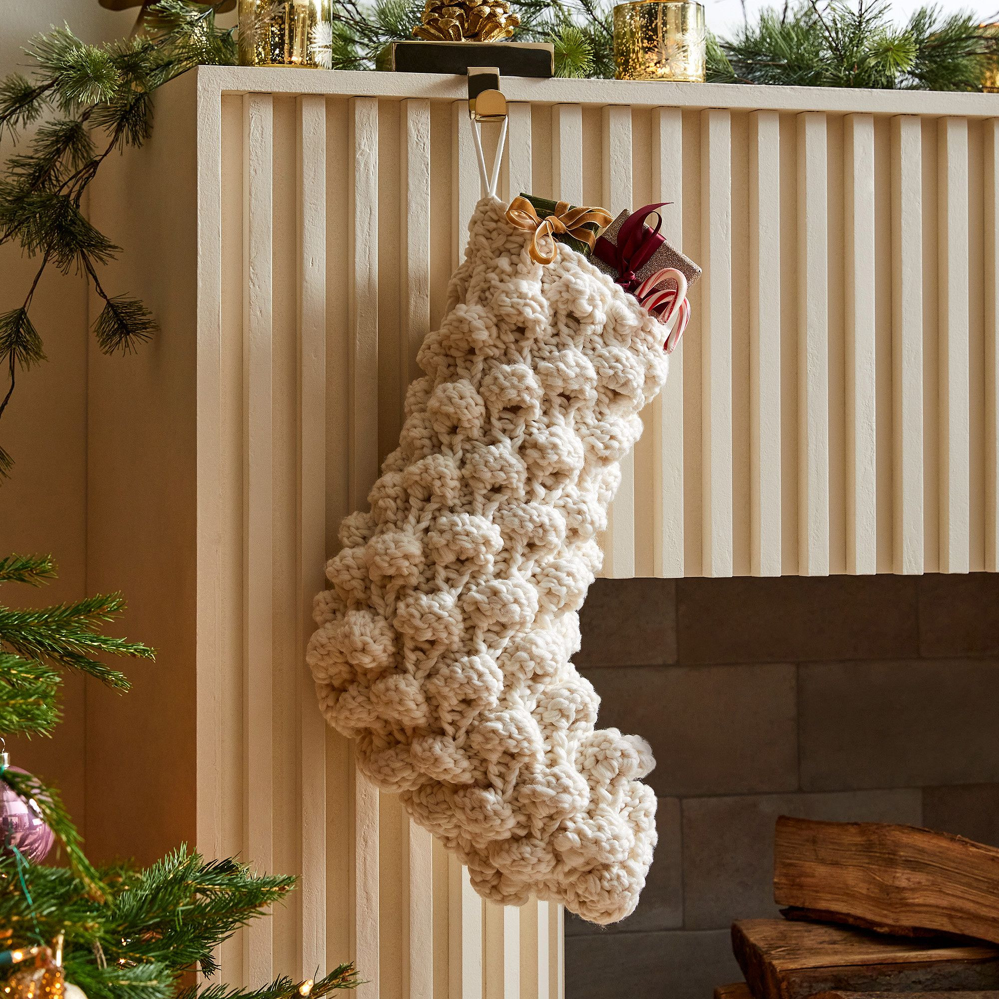 Chunky Bauble Knit Stockings | West Elm (US)