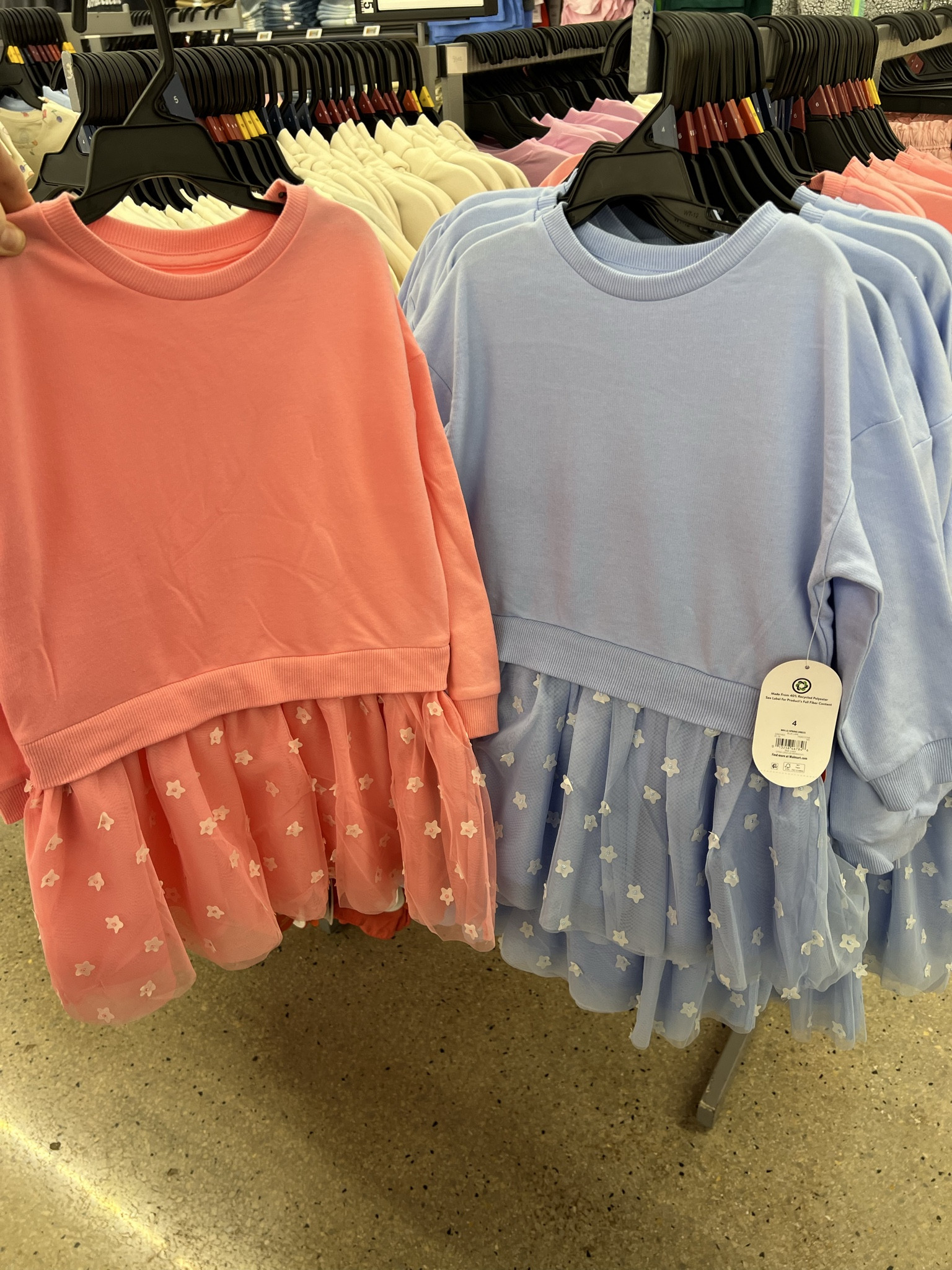Girls sweatshirt dresses with attached tulle skirt, at Walmart! 

#LTKKids