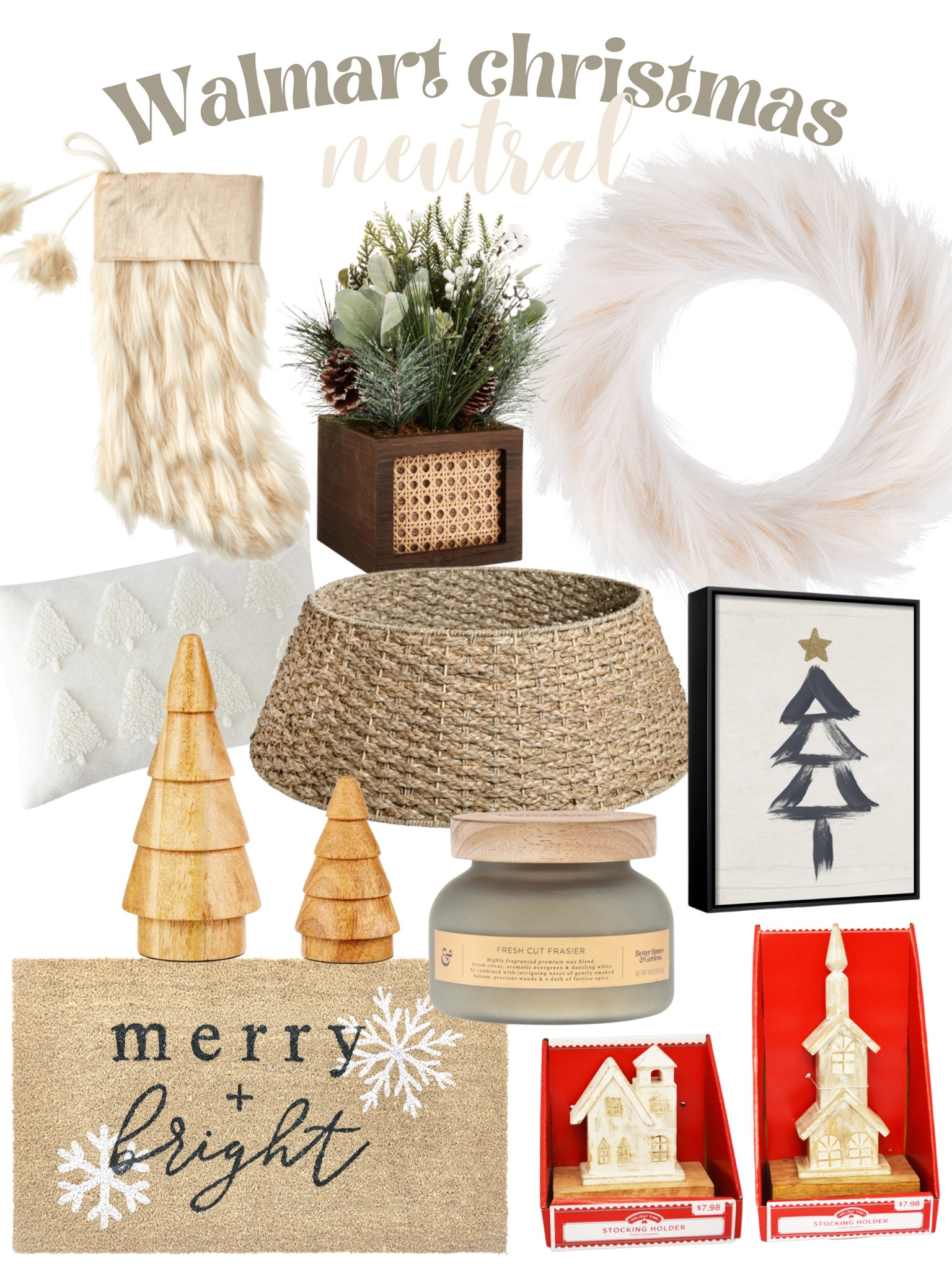 Walmart neutral Christmas decor, pampas grass wreath, rattan home accents

#LTKhome #LTKHoliday #LTKSeasonal