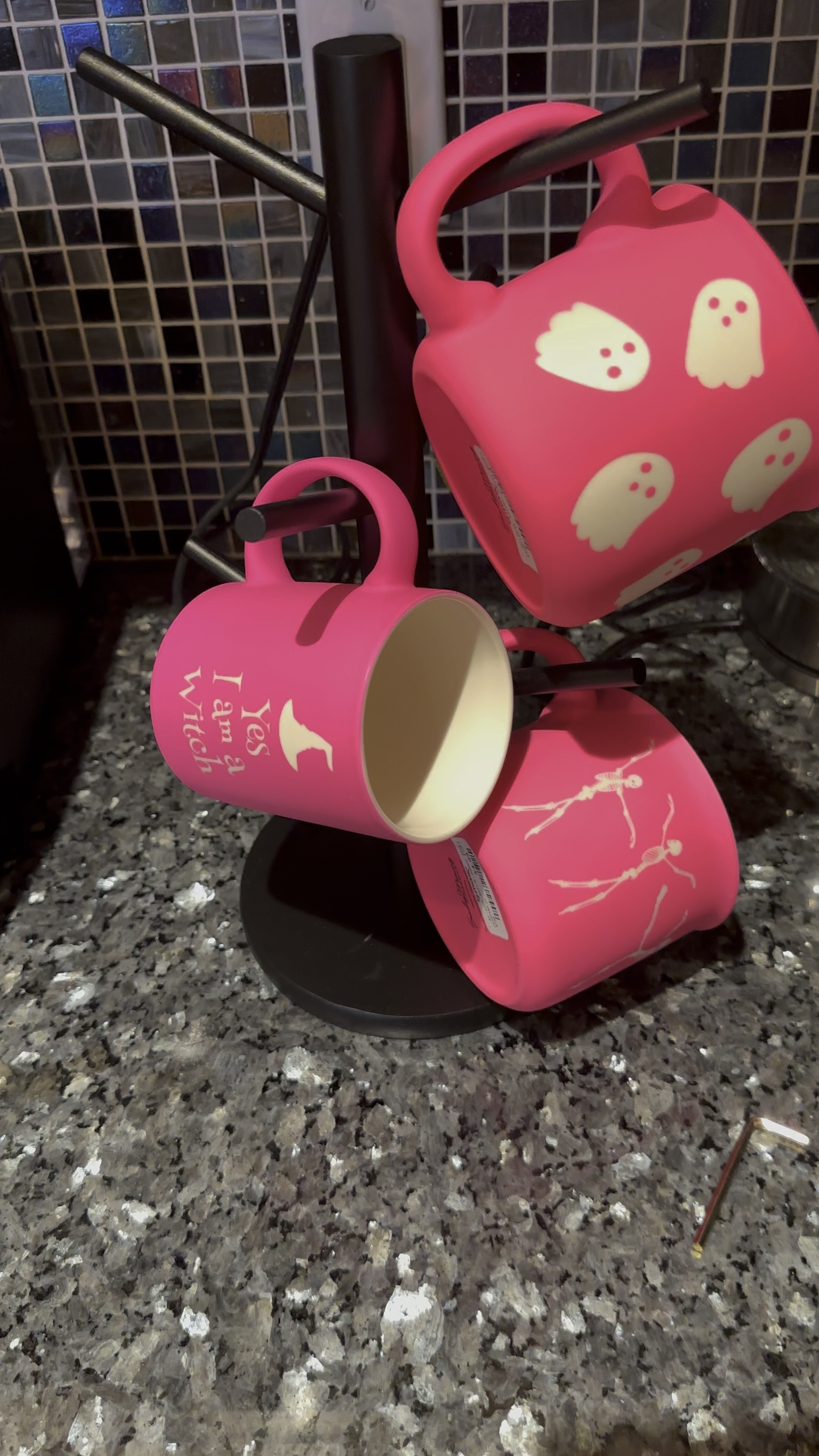 My beautiful coffee bar! Where I enjoy my sureenity in the morning. With hot pink Halloween mugs for the season! And gorgeous cup tree to display them! 

#LTKVideo #LTKHome #LTKSeasonal