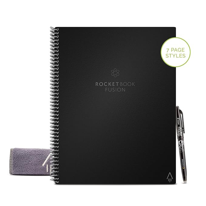 Rocketbook Fusion Smart Reusable Notebook - Calendar, To-Do Lists, and Note Template Pages with 1... | Amazon (US)