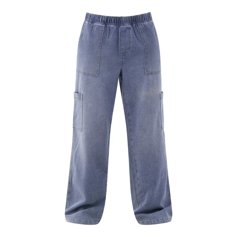 No Boundaries Wide Leg Utility Jeans, 30.5” Inseam, Women’s - Walmart.com | Walmart (US)