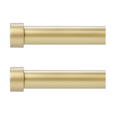 Umbra Cappa Curtain Rod, Includes 2 Matching Finials, Brackets & Hardware, 36 to 66-Inches, Brass | Amazon (US)