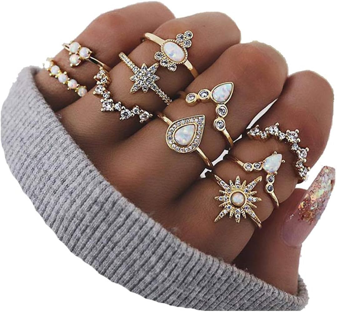 CSIYANJRY99 Cute Rings for Women Teens Gifts Trendy Stuff Stackable Knuckle Rings Set Fashion Thi... | Amazon (US)