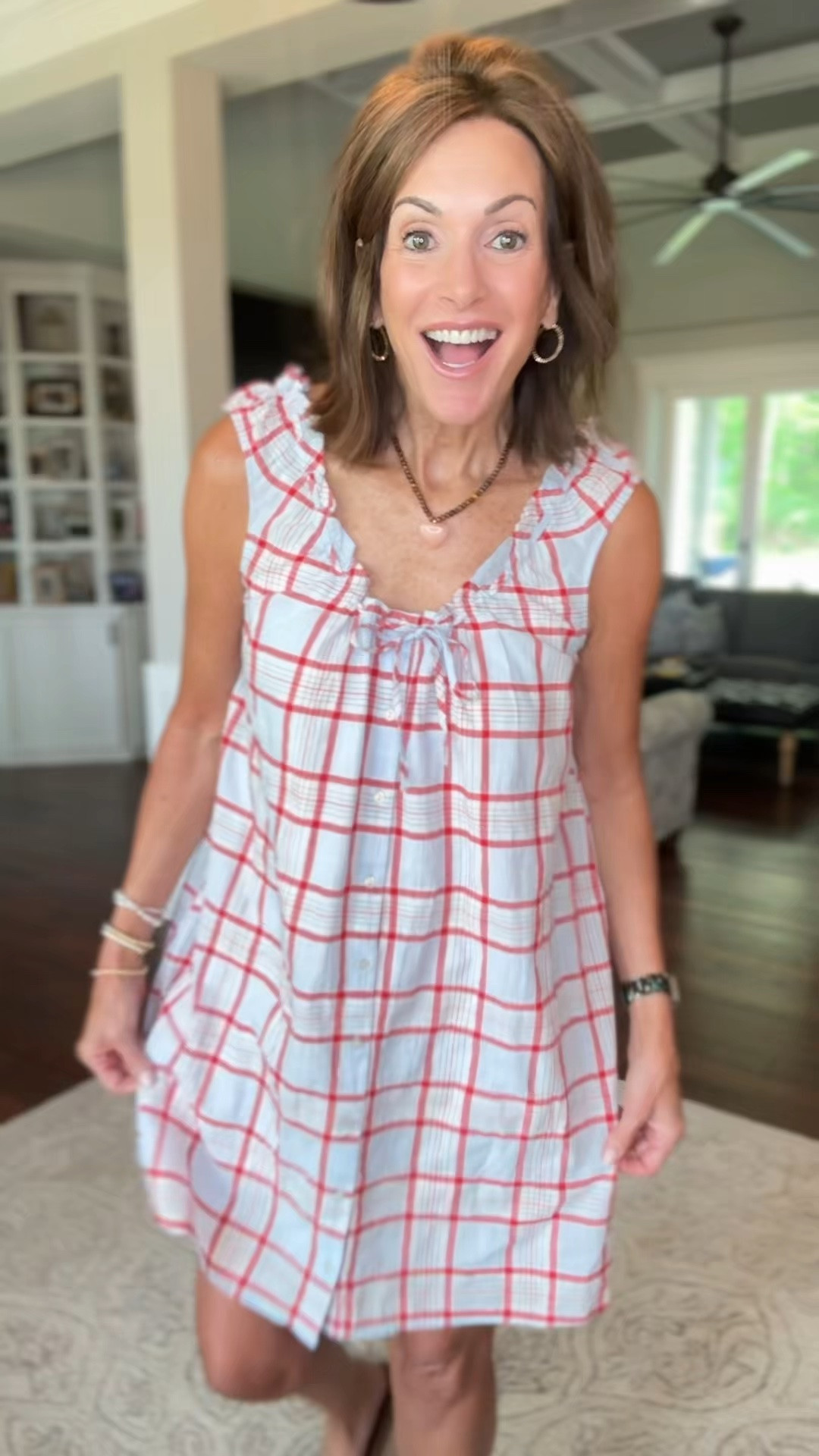Lightweight lined dress - large. I sized up to get more length and the neck tie can be tightened 

Summer style 
Memorial Day 
4th of July 
Vacations

#LTKTravel #LTKMidsize