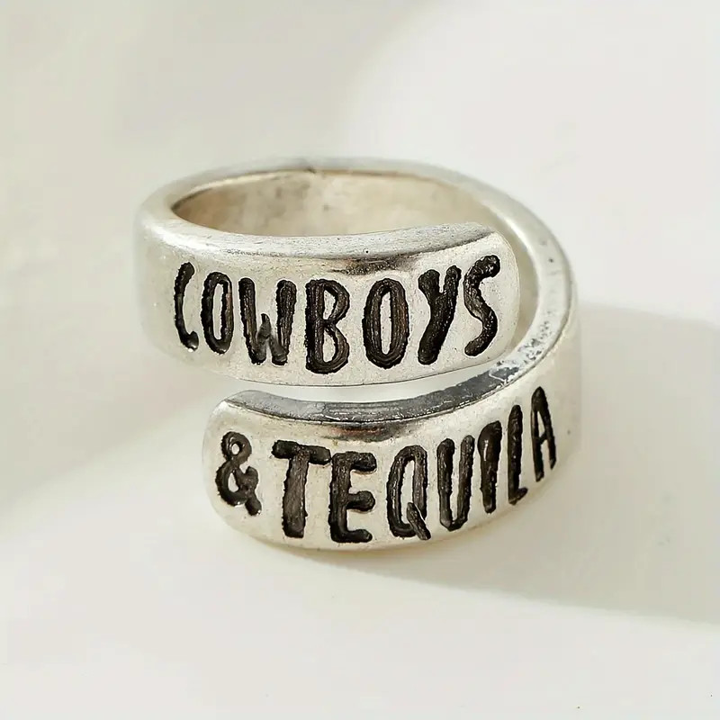 Vintage Western Style Women's Ring, Simple Letter Band Retro Jewelry Accessories | Temu Affiliate Program