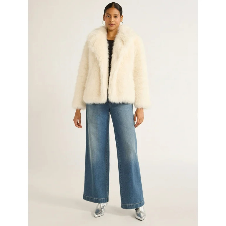 Scoop Women's Oversized Faux Fur Jacket, Sizes XS-XXL | Walmart (US)