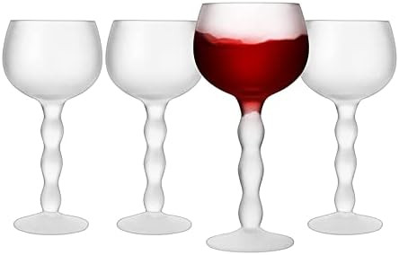 Aesthetic Cloud Elegant Crystal Wine & Water Glasses, Hand Blown, Premium Trendy Sand Blasted Glasse | Amazon (US)