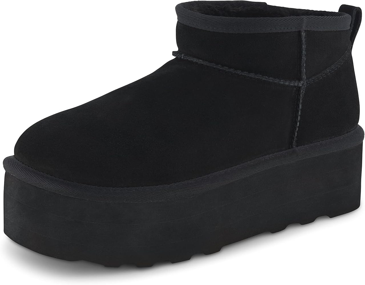CUSHIONAIRE Women's Hippy Genuine Suede pull on platform boot +Memory Foam | Amazon (US)