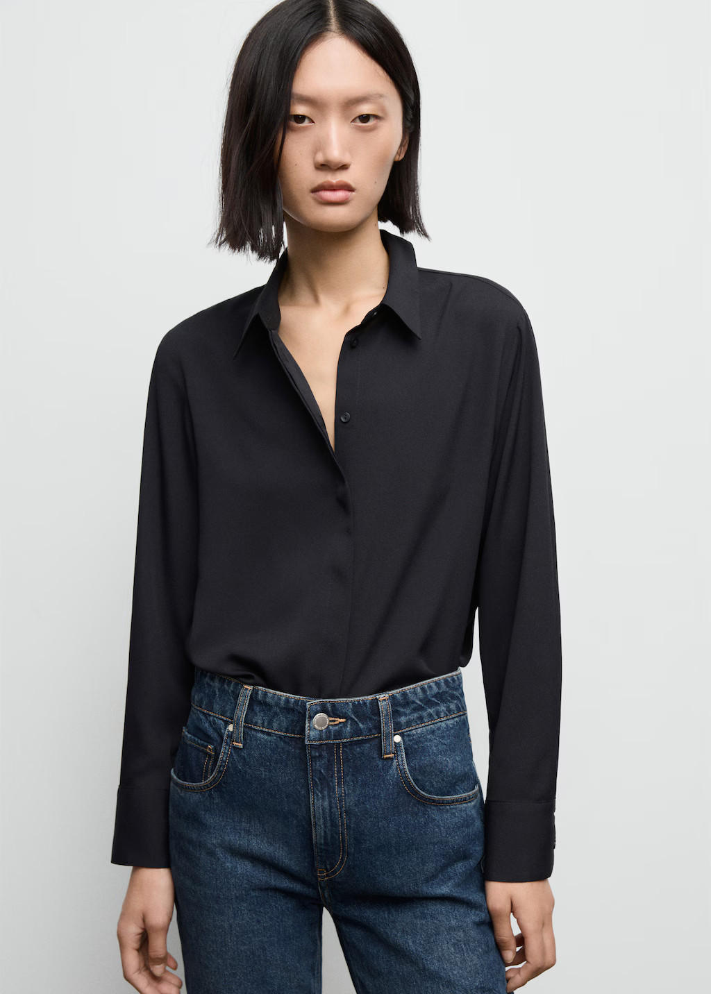 Fluid long-sleeved blouse - Women | MANGO USA | Mango (US/MX/AU)