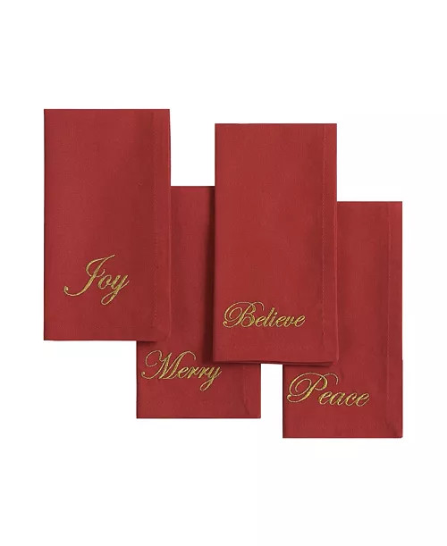 Holiday Sentiments Napkins, Set of 4 | Macy's