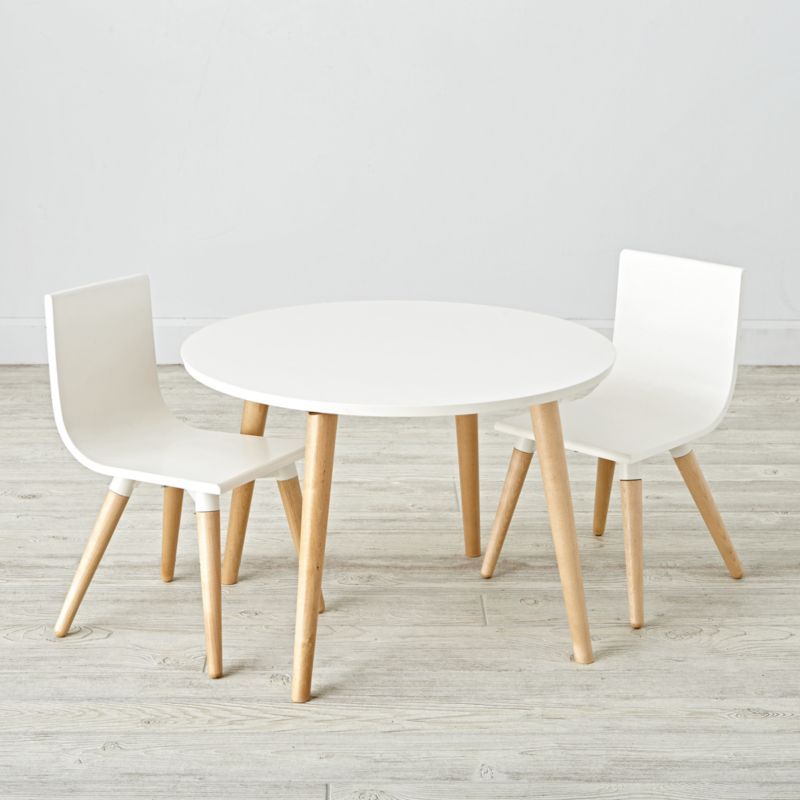 Pint Sized White Toddler Table and Chair Set + Reviews | Crate & Kids | Crate & Barrel
