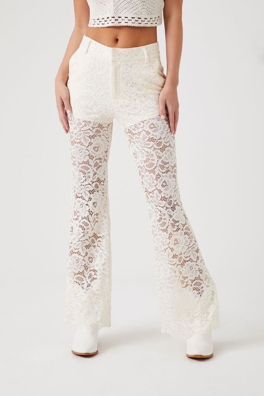 Sheer Lace Flare Pants | Forever 21 (US)