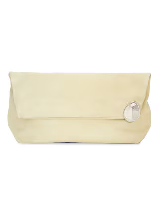 Jil Sander Jewel Zip Clutch in Ecru | FWRD | FWRD 