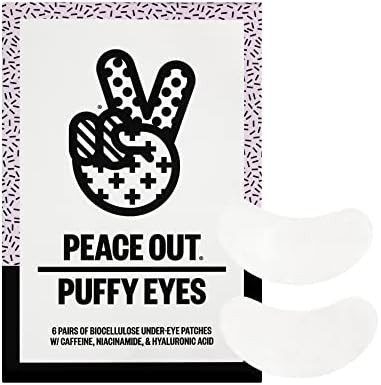Peace Out Skincare Puffy Eyes. Biocellulose Under-Eye Patches that Minimize Puffiness, Dark Circl... | Amazon (US)