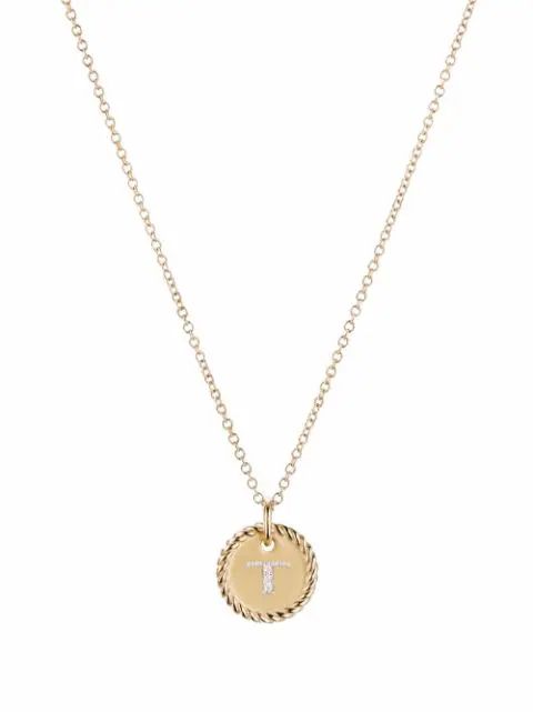 18kt yellow gold Initial T charm diamond necklace | Farfetch (US)