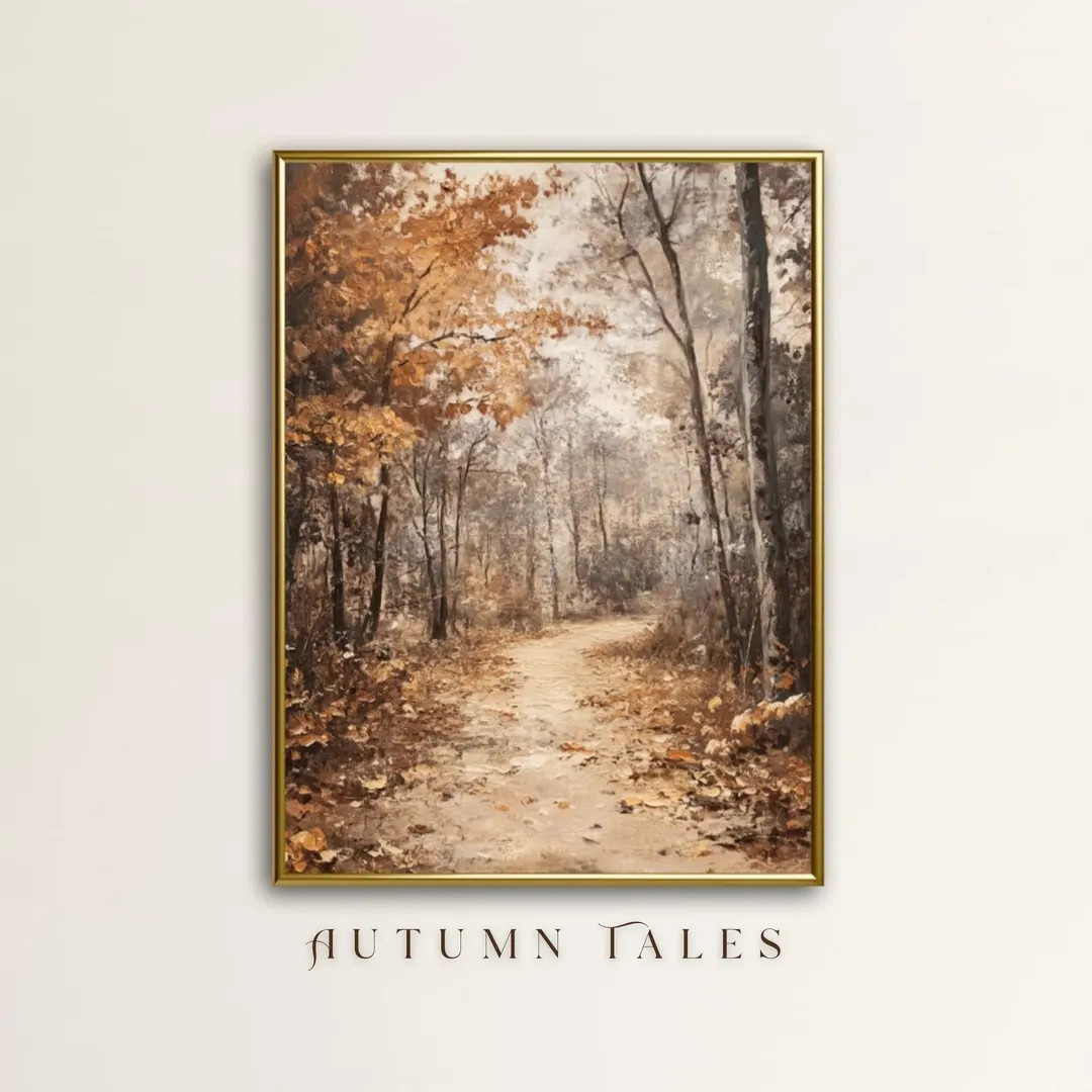 Vintage Fall Wall Art Print Enchanted Moody Forest Landscape Nature Printable Fall Farmhouse Wall... | Etsy (US)